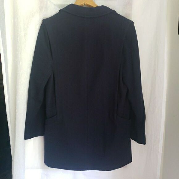 Westbound Dillard's Pea Coat Navy Double Breasted 100% Wool Shell Size 12 - Picture 2 of 13
